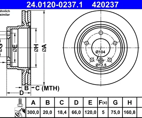 Disc frana ATE 24.0120-0237.1