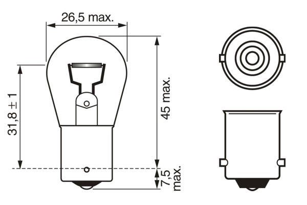 Bec, lampa ceata spate BOSCH 1 987 301 050 — Dacia Logan