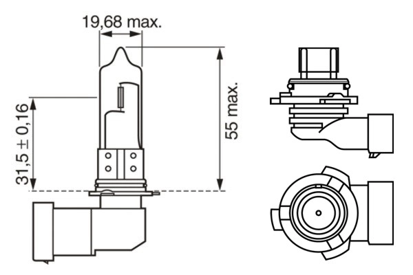 Bec, proiector ceata BOSCH 1 987 302 808 — VW Passat
