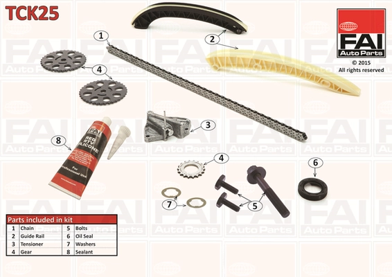 chit lant de distributie FAI AutoParts TCK25 — Skoda Fabia