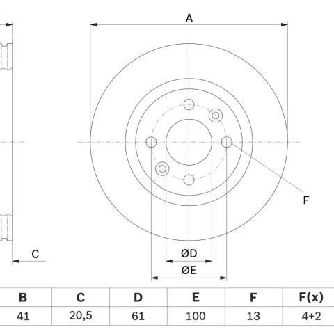 Disc frana BOSCH 0 986 478 124 — Dacia Logan