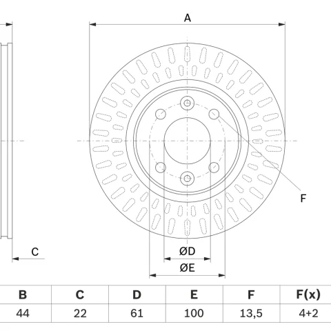 Disc frana BOSCH 0 986 479 A86 — Dacia Logan