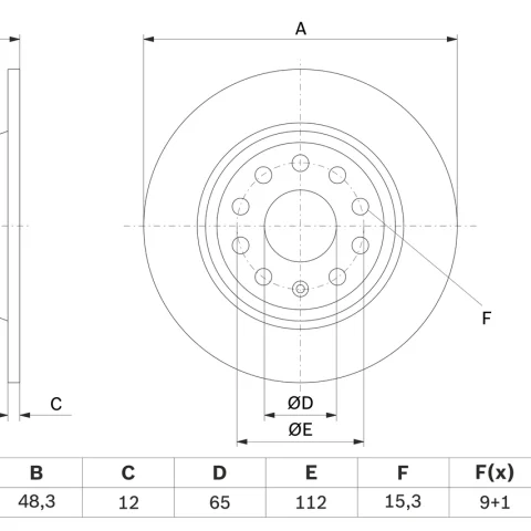Disc frana BOSCH 0 986 479 B93 — VW Passat