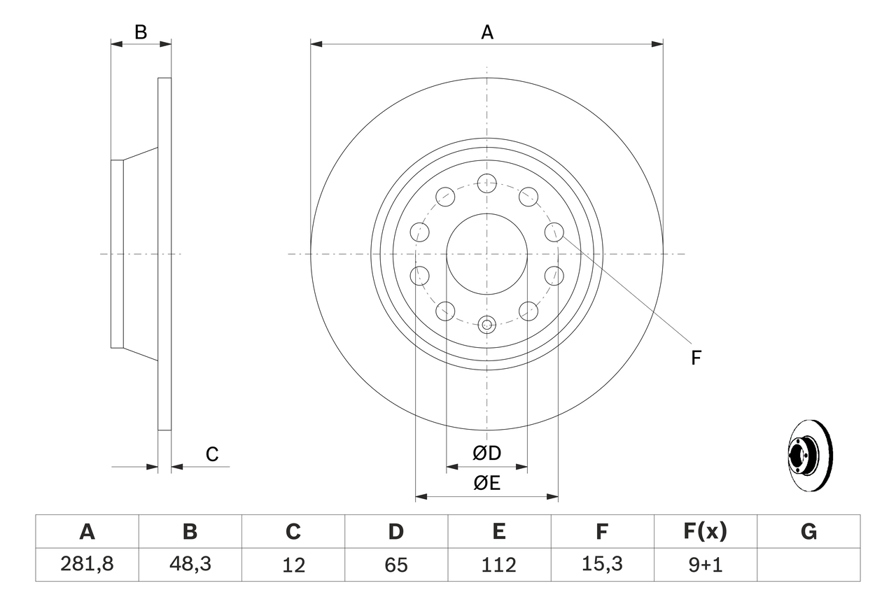 Disc frana BOSCH 0 986 479 B93 — VW Passat