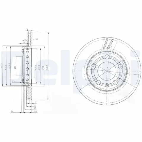 Disc frana DELPHI BG3695 — Skoda Fabia