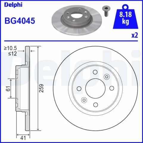 Disc frana DELPHI BG4045 — Dacia Logan