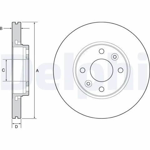 Disc frana DELPHI BG4459C — Dacia Logan