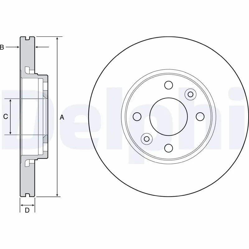 Disc frana DELPHI BG4459C — Dacia Logan