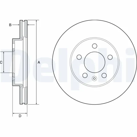 Disc frana DELPHI BG4963C — Skoda Fabia