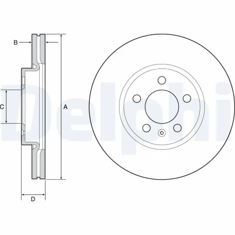 Disc frana DELPHI BG4965C — Skoda Fabia