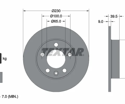 Disc frana TEXTAR 92082503 — Skoda Fabia