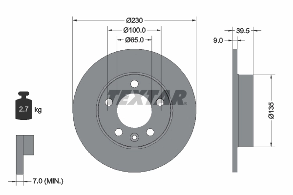 Disc frana TEXTAR 92082503 — Skoda Fabia