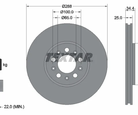 Disc frana TEXTAR 92106605 — Skoda Fabia