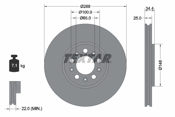 Disc frana TEXTAR 92106605 — Skoda Fabia