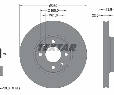 Disc frana TEXTAR 92119203 — Dacia Logan