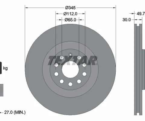 Disc frana TEXTAR 92120605 — VW Passat