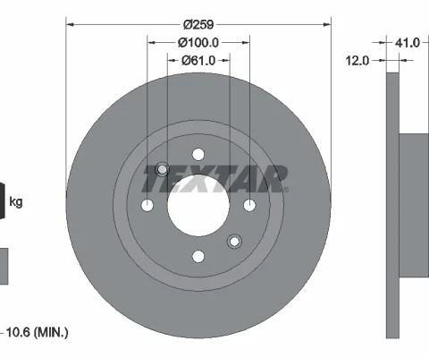 Disc frana TEXTAR 92175103 — Dacia Logan