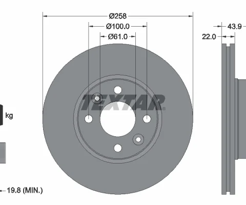 Disc frana TEXTAR 92241503 — Dacia Logan