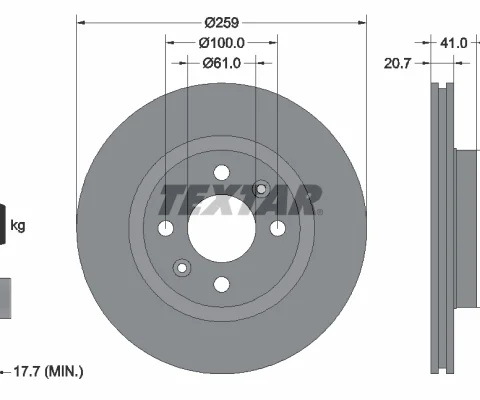 Disc frana TEXTAR 92292103 — Dacia Logan