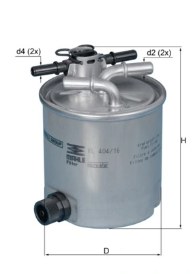 filtru combustibil MAHLE KL 404/16 — Dacia Logan