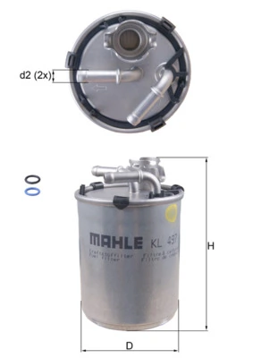 filtru combustibil MAHLE KL 497D — Skoda Fabia