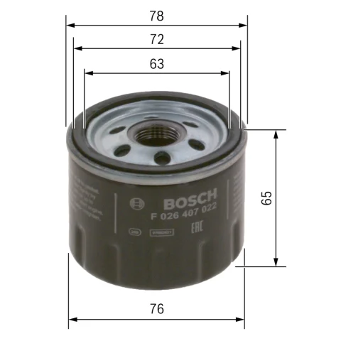 Filtru ulei BOSCH F 026 407 022 — Dacia Logan