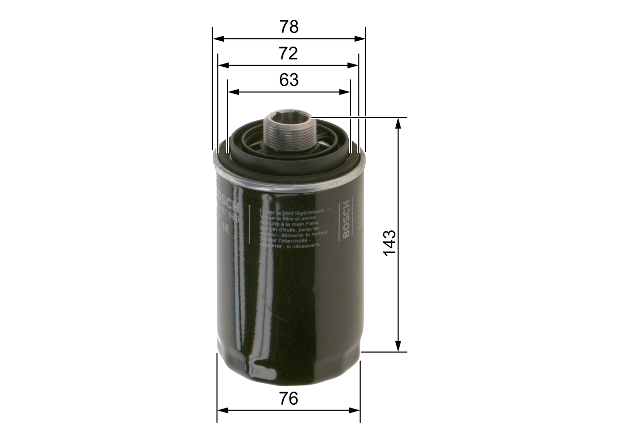 Filtru ulei BOSCH F 026 407 080 — VW Passat