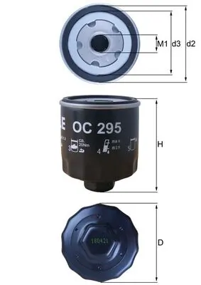 Filtru ulei MAHLE OC 295 — Skoda Fabia