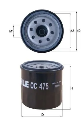 Filtru ulei MAHLE OC 475 — Dacia Logan