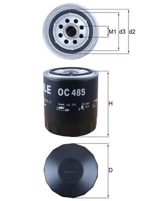 Filtru ulei MAHLE OC 485 — VW Passat