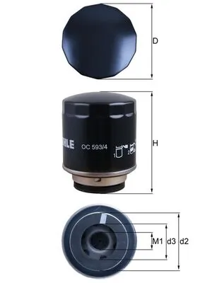 Filtru ulei MAHLE OC 593/4 — Skoda Fabia
