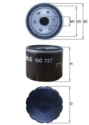 Filtru ulei MAHLE OC 727 — Dacia Logan