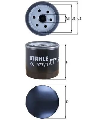 Filtru ulei MAHLE OC 977/1 — Skoda Fabia