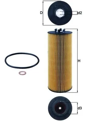 Filtru ulei MAHLE OX 164D — VW Passat