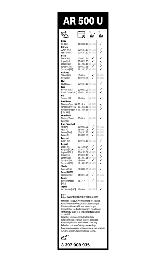 lamela stergator BOSCH 3 397 008 935 — Dacia Logan