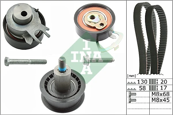 Set curea de distributie Schaeffler INA 530 0538 10 — Skoda Fabia