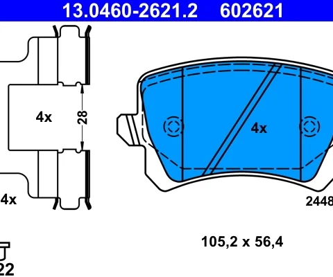 set placute frana,frana disc ATE 13.0460-2621.2 — VW Passat