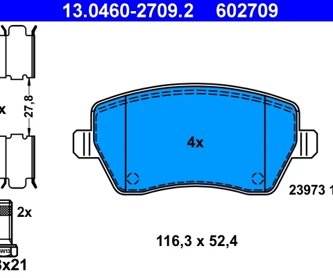 set placute frana,frana disc ATE 13.0460-2709.2 — Dacia Logan