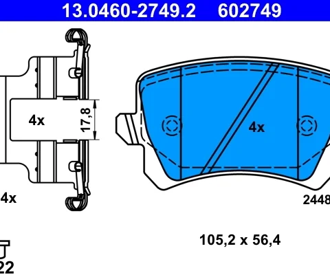 set placute frana,frana disc ATE 13.0460-2749.2 — VW Passat