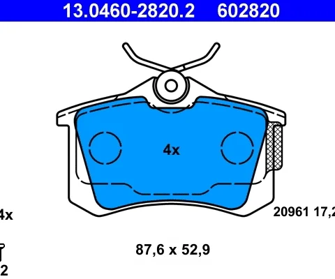set placute frana,frana disc ATE 13.0460-2820.2 — VW Passat
