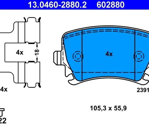 set placute frana,frana disc ATE 13.0460-2880.2 — VW Passat