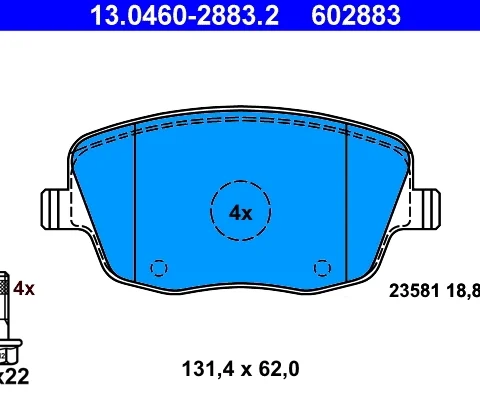 set placute frana,frana disc ATE 13.0460-2883.2 — Skoda Fabia