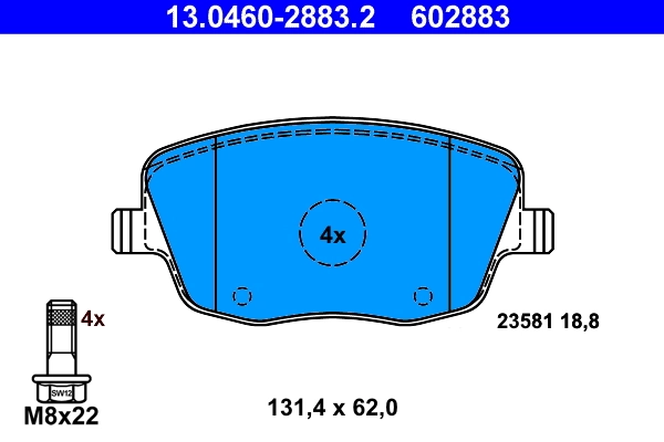 set placute frana,frana disc ATE 13.0460-2883.2 — Skoda Fabia