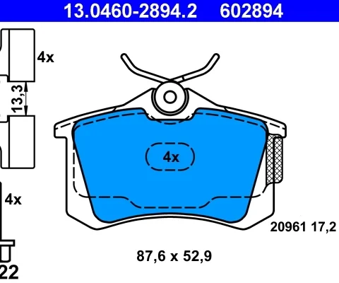 set placute frana,frana disc ATE 13.0460-2894.2 — Skoda Fabia
