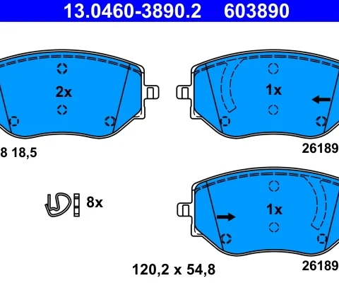 set placute frana,frana disc ATE 13.0460-3890.2 — Dacia Logan