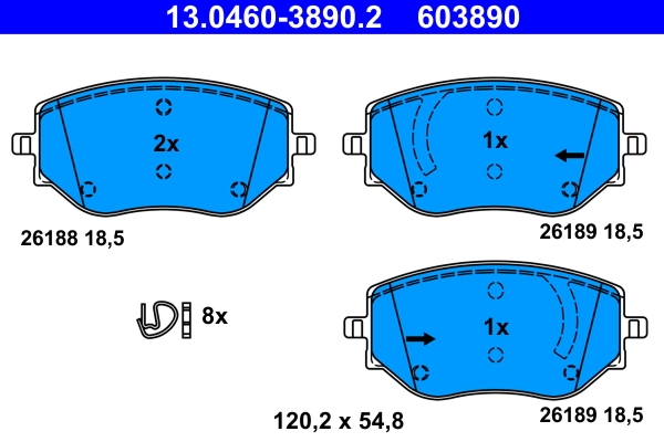 set placute frana,frana disc ATE 13.0460-3890.2 — Dacia Logan