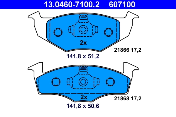 set placute frana,frana disc ATE 13.0460-7100.2 — Skoda Fabia