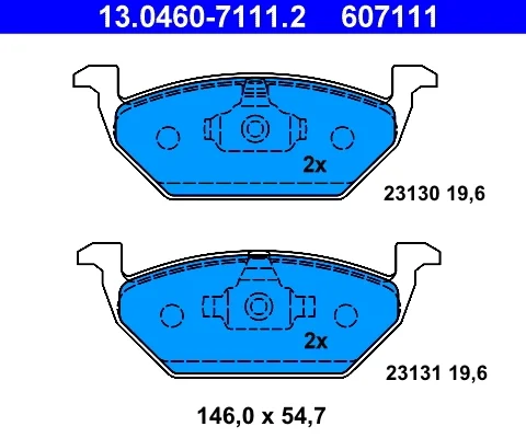 set placute frana,frana disc ATE 13.0460-7111.2 — Skoda Fabia