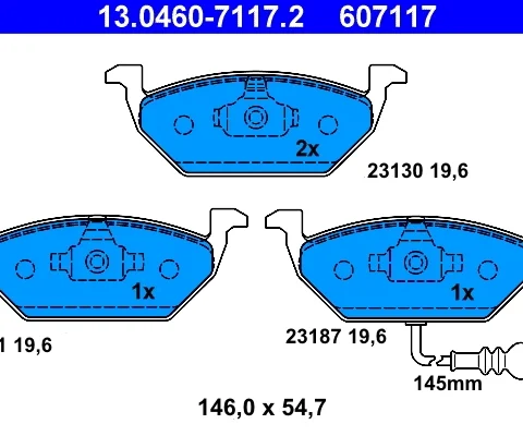 set placute frana,frana disc ATE 13.0460-7117.2 — Skoda Fabia