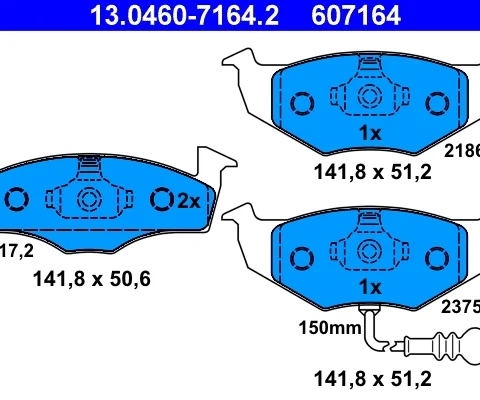 set placute frana,frana disc ATE 13.0460-7164.2 — Skoda Fabia